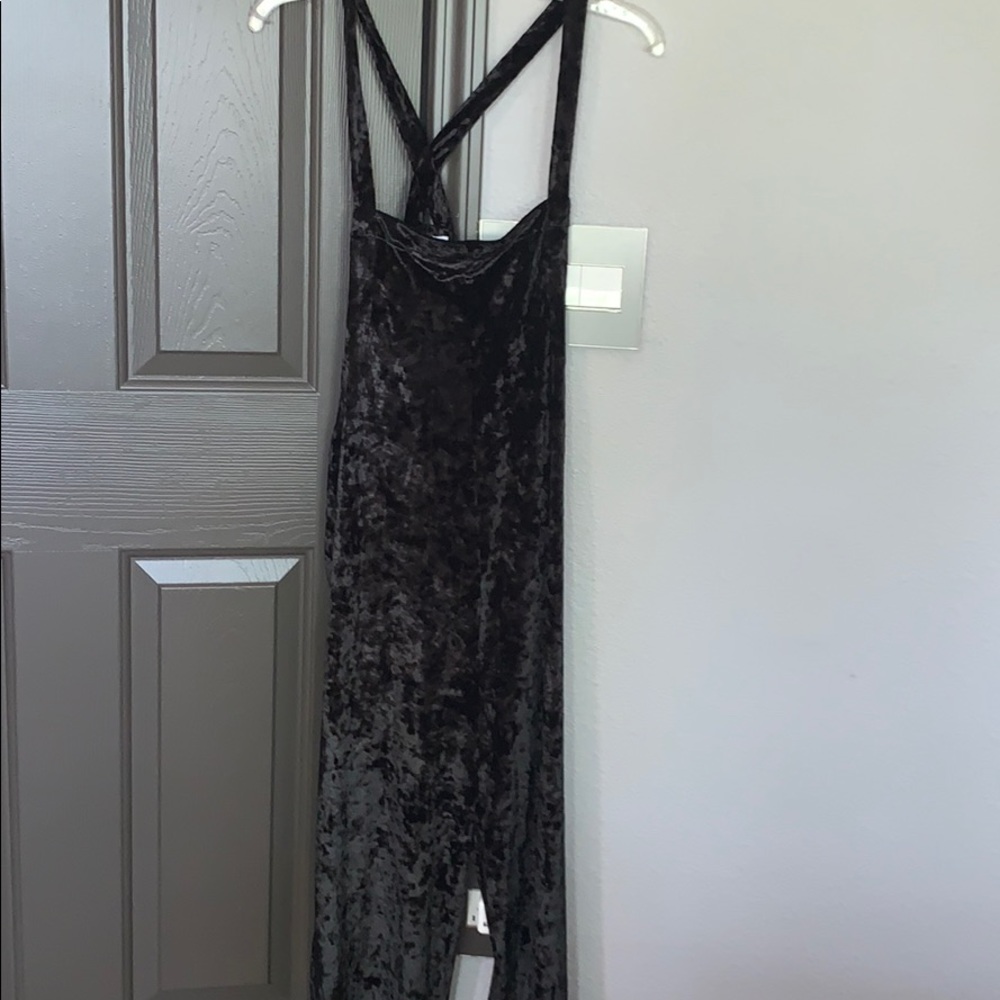 Urban Outfitters Black velvet jumpsuit